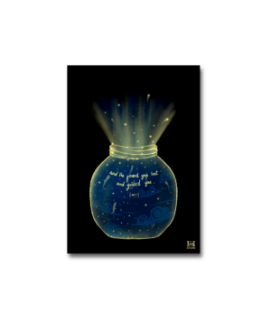 Original Art work - He guided is Islamic art print, A5 and A6 size, handmade design, Matte paper and wall art.