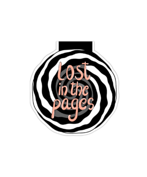 Original Art work - Handmade "Lost in the Page" magnetic bookmark, matte finish, Book accessories and bookish gift.