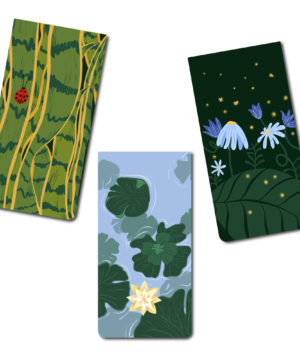 Original Art work - Handmade "the garden set of 3" magnetic bookmark, matte finish, book accessories and bookish gift.