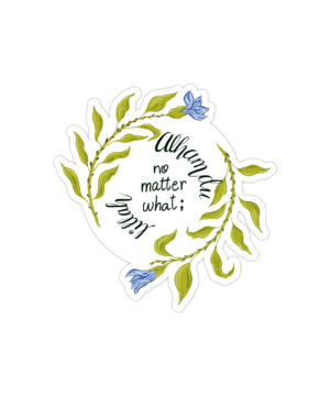 "Alhamdulillah" vinyl sticker, glossy finish, faith-inspired Islamic mindful art.