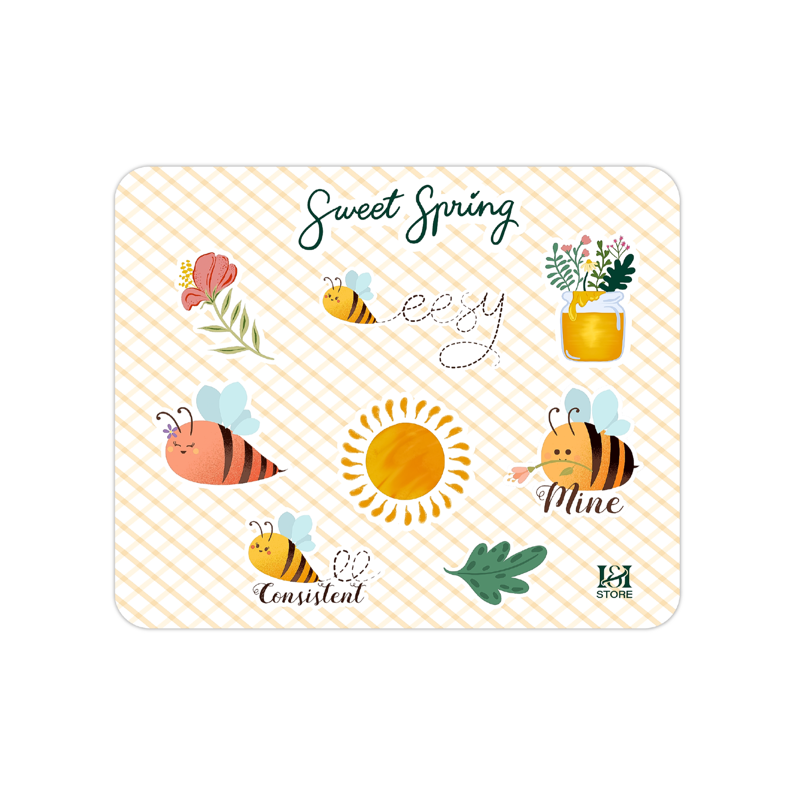 Original Art work - "Sweet Spring" vinyl sticker, glossy finish, mindful art.